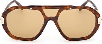 MCM Geometric Sunglasses in Havana/gold/amber Sand at Nordstrom