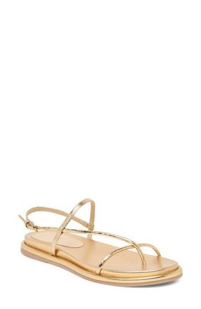 Dolce Vita Dom Strappy Sandal in Gold Distressed Leather at Nordstrom, Size 7.5