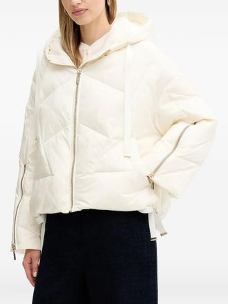 Twin-Set hooded full-zip jacket - Neutrals