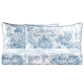 Biancoperla TOILE DE JOUY Double duvet cover set, Blue