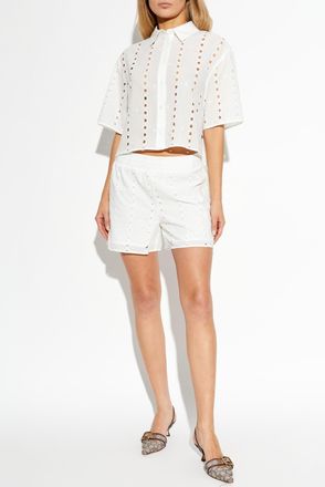 Anine Bing Kam Shorts, Womens, White