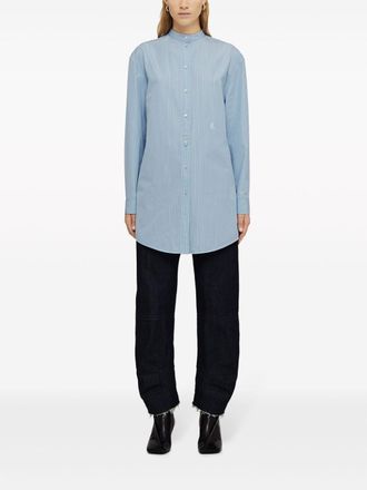 Jil Sander Womens Wednesday Shirt Light Blue Stripes Cotton - Size EU 34 (Womens)