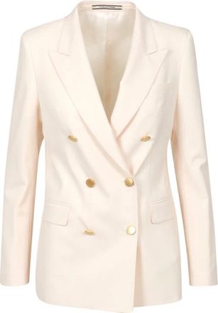 Tagliatore Jassen - Dames - Blazers - Beige - M - Wol - Jassen