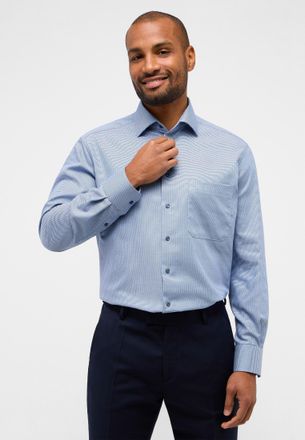 Eterna Langarmhemd ETERNA COMFORT FIT, Herren, Gr. 40, Normalgr&ouml;ssen, blau, Twill, 100% Baumwolle, normal, Manschette, Hemden Langarmhemd, NON IRON (b&uuml;gelfre