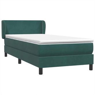 vidaXL Cama Box Spring Con Colch&oacute;n Terciopelo Verde Oscuro 80x220 Cm Vidaxl