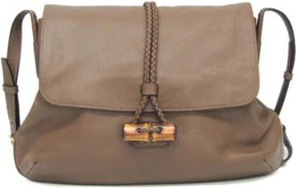 Gucci Pre-owned Leather gucci-bags - Dames - Vintage Schoudertas - Bruin - ONE Size - Leer - Vintage