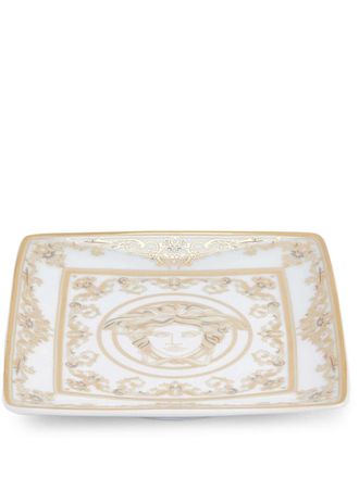 Versace Medusa Gala square porcelain plate (12cm) - unisex - Porcelain - OS - White