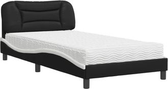 vidaXL Vidaxl - Cama Con Colch&oacute;n Cuero Sint&eacute;tico Negro Y Blanco 100x200 Cm