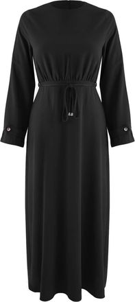 Trendyol Modest Dames Zwart Effen Maxi Lang Recht Modest Jurken