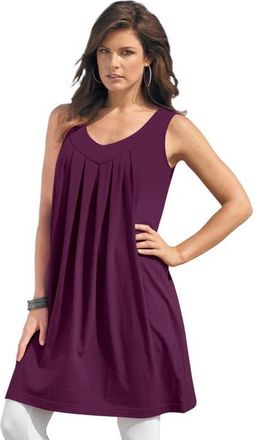 Roaman's Plus Size Ultimate Pleated Tunic Tank in Dark Berry at Nordstrom, Size Medium