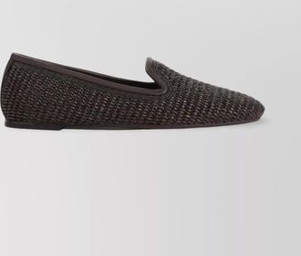 Brunello Cucinelli raffia slippers leather outsole