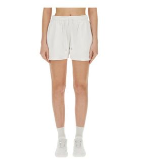 Stella McCartney Logo Patch Shorts - Dames - Bermuda - Wit - S - Katoen - Korte Broeken