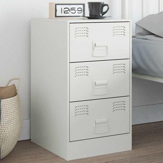 vidaXL Mesita De Noche Acero Blanco 34,5x39x62 Cm Vidaxl