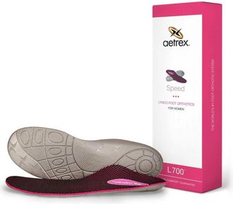 Aetrex Womens Speed Orthotics Insole In Pink/grey