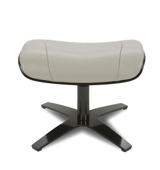 MyNewDesign Puf en piel gris y roble negro