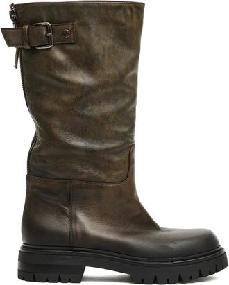 Elena Iachi Vintage Tank Sole Boot - Dames - Hoge Laarzen - Bruin - 40 EU - Schoenen