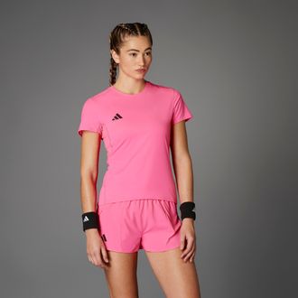 adidas Laufshirt ADIDAS PERFORMANCE ADIZERO E TEE, Damen, Gr. XXL, lucid pink, Obermaterial: 100% Polyester, normal, Rundhals, Shirts Laufshirt