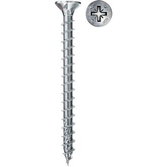 Fischer 100x Power-fast Ii Fpf Ii Czp 6 X 100 Mm Bc Cabeza Avellanada Con Ranura En Cruz Pz3 Rosca Parcial Galvanizado Azul Pasivado - 670500