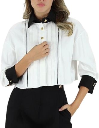 Elisabetta Franchi Mujer, Blusas y Camisas, Blanco, Talla: S