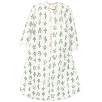 Hudson Baby Quilted Long Sleeve Sleeping Bag and Wearable Blanket in Neutral Cactus at Nordstrom