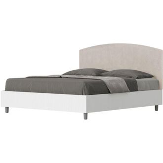 ITYhome Ityhome - Letto Matrimoniale rivestito in Microfibra - antilia - Colore: Sabbia - Tipologia Letto: Con Rete - Dimensione Rete: 160x190