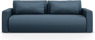 Cosmopolitan Design Sof&aacute; cama con ba&uacute;l de almacenaje 3 plazas de tejido estructural azul