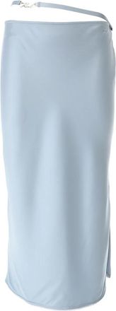 Karl Lagerfeld Moderne Blauwe Satijnen Midi Rok - Dames - Maxi Rokken - Blauw - M - Satijn - Rokken