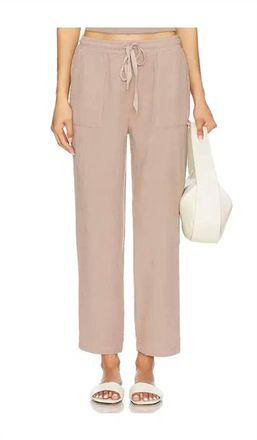 bobi Cropped Wide Leg Pant In Mushroom