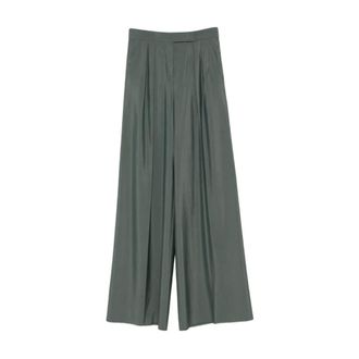 Max Mara Wide Trousers, female, Green, Size: XS Long Trouser