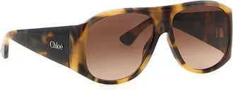 Chlo&eacute; Oversized Tortoiseshell Sunglasses - Tortoiseshell