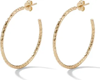 Argento Vivo Diamond Cut Hoop Earrings in Gold at Nordstrom