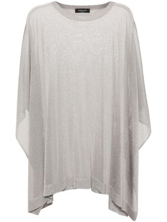 Fabiana Filippi semi-sheer knitted cape - Grey