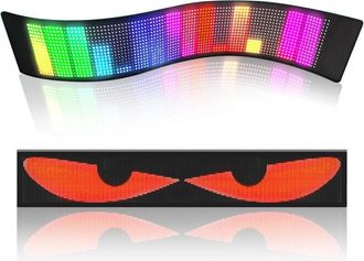 OEM Adecuado Para Pegatinas De Luz Din&aacute;mica Para Ventanas Traseras De Autom&oacute;viles, Pantallas Led Flexibles, Patrones De Ojo De Diablo, 120x590 Mm