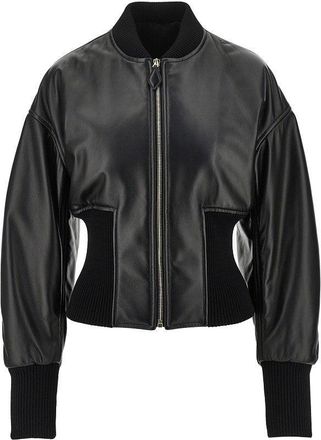 Alaia Leather cinched bomber jacket Woman 38