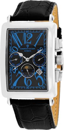 Christian Van Sant Mens Prodigy Black Rectangle 33mm