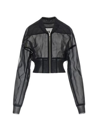 Rick Owens Black Transparent Shirt Collar Jacket