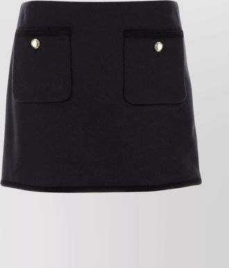 Miu Miu midnight blue wool mini skirt
