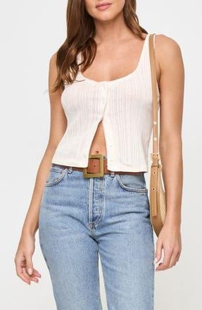 L*Space Jeanie Pointelle Cover-Up Tank in Cream at Nordstrom Rack, Size X-Large