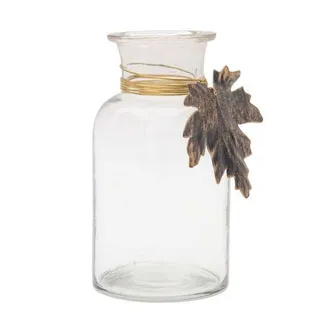 Foreside Home And Garden Fall Leaf Glass Bud Vase in Clear at Nordstrom