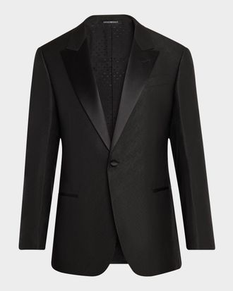 Emporio Armani Men & apos;s Diagonal Patterned Dinner Jacket