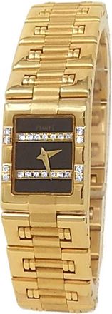 Piaget Pre-owned Piaget Dancer Quartz Diamond Black Dial Ladies Watch 15227 K 81