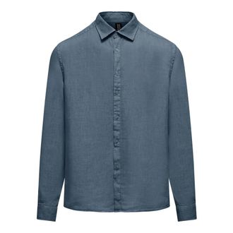 Bomboogie Camicia a maniche lunghe in lino - - Shirts - Uomo - Blu - S