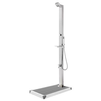 vidaXL Ducha De Jard&iacute;n Con Base Gris 225 Cm Acero Inoxidable Vidaxl