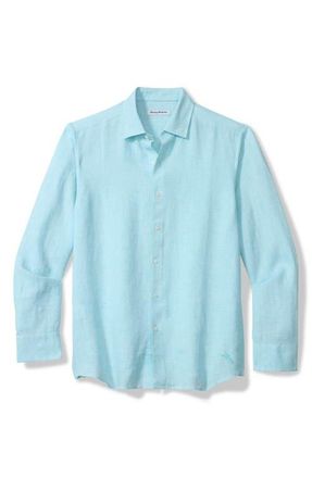 Tommy Bahama Lennox Linen Button-Up Shirt in Blue Radiance at Nordstrom, Size Xx-Large