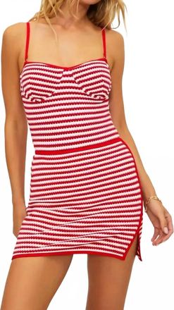 Beach Riot Eli Mini Skirt In Crimson Stripe