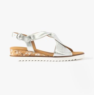 Gabor Rich Womens Sandals Silver Leather - Size 7 Wide Fit (UK Shoe)