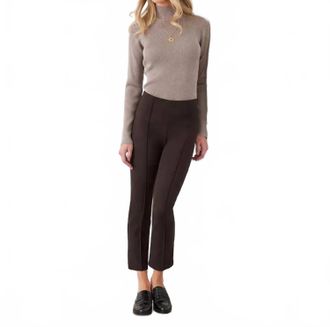 Karen Kane Bayly Cropped Pintuck Pants In Brown