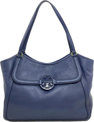 Tory Burch Blue Leather Tote Bag (Pre-Owned)