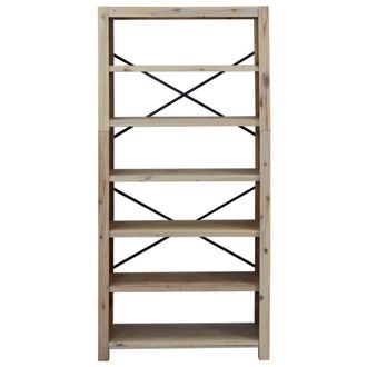 Berkfield Home Traditional 6-Tier Bookcase 80x30x170 cm Solid Wood Acacia in Brown | Size: 80 x 30 x 170 cm
