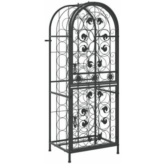vidaXL Wine Rack for 41 Bottles Black 45x36x120 cm Wrought Iron vidaXL